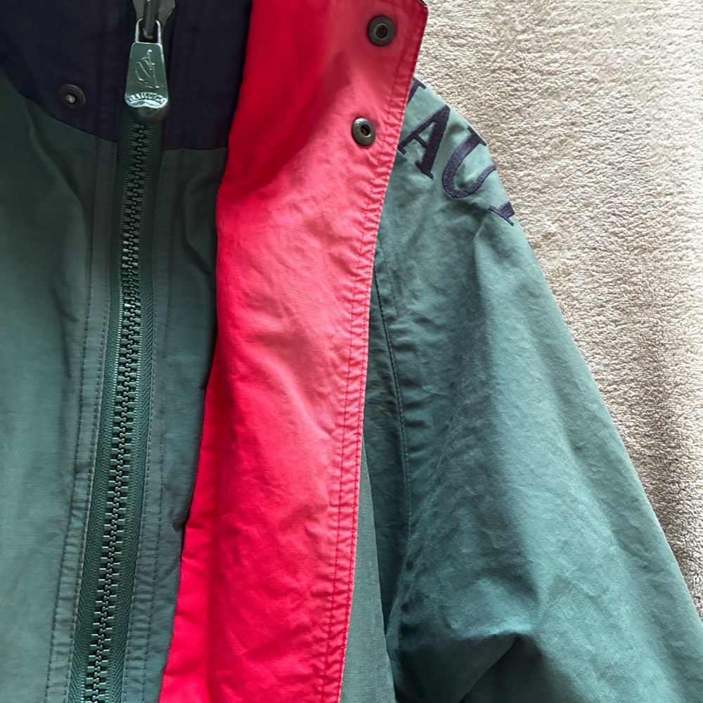 Vintage Nautica Challenge J-Class Sailing Jacket Green/Red Size L 1990s Preppy - Picture 12 of 14